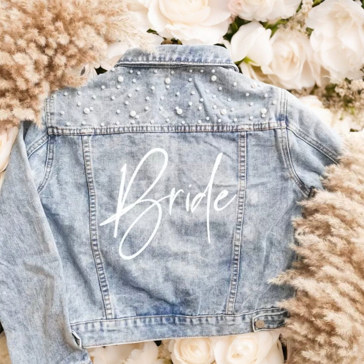 Pearl Bride Denim Jacket Forever and One Forever One